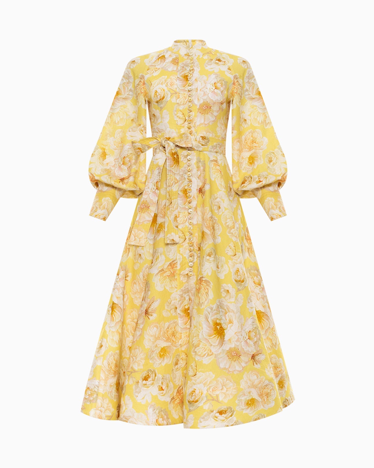 Elegant Yellow Floral Maxi Dress