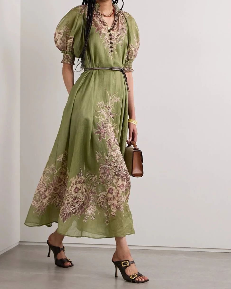 The Olive Printed Maxi Dress