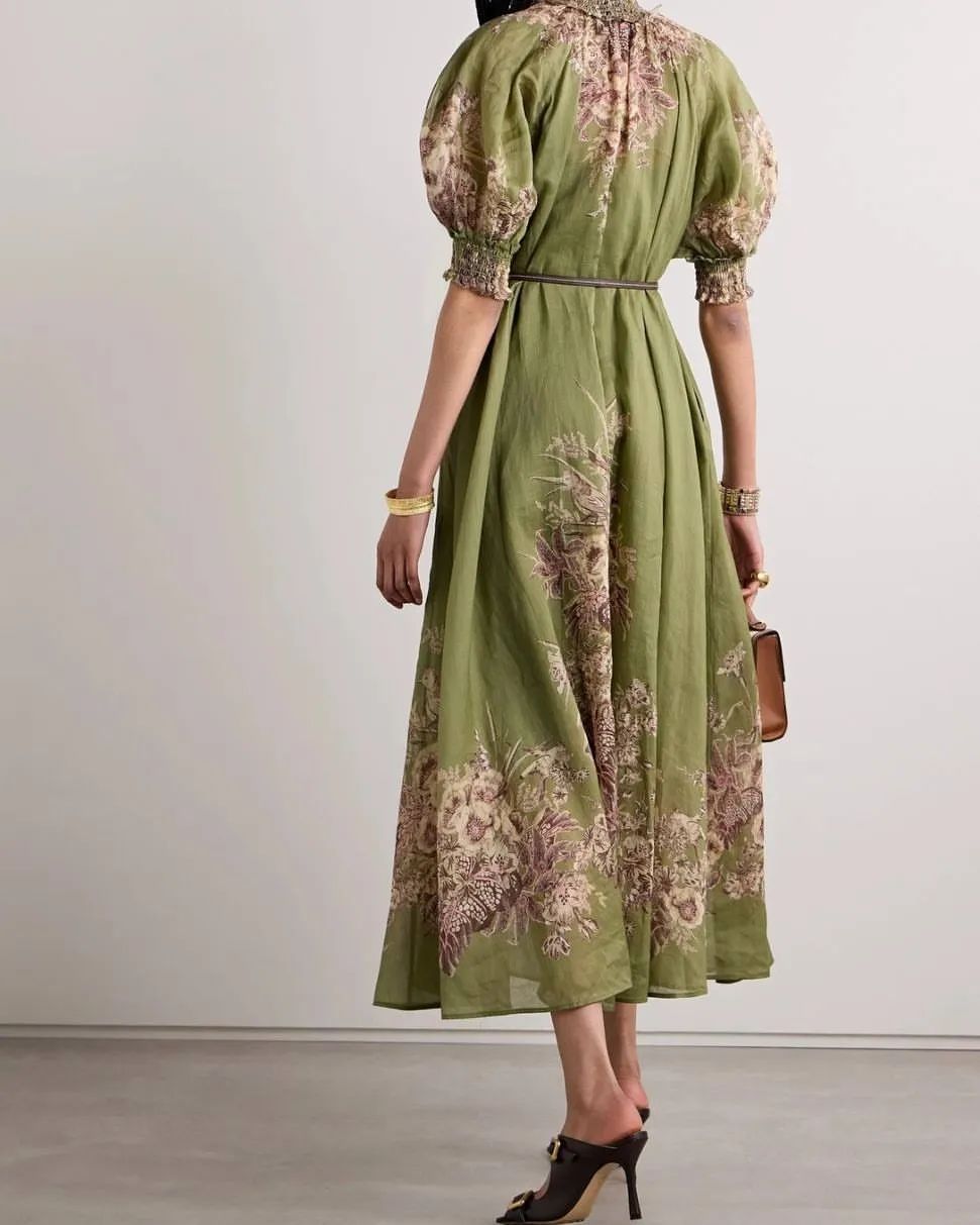 The Olive Printed Maxi Dress