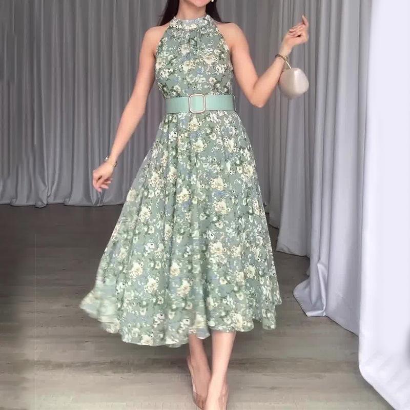 Sexy Sleeveless Floral Maxi Dress