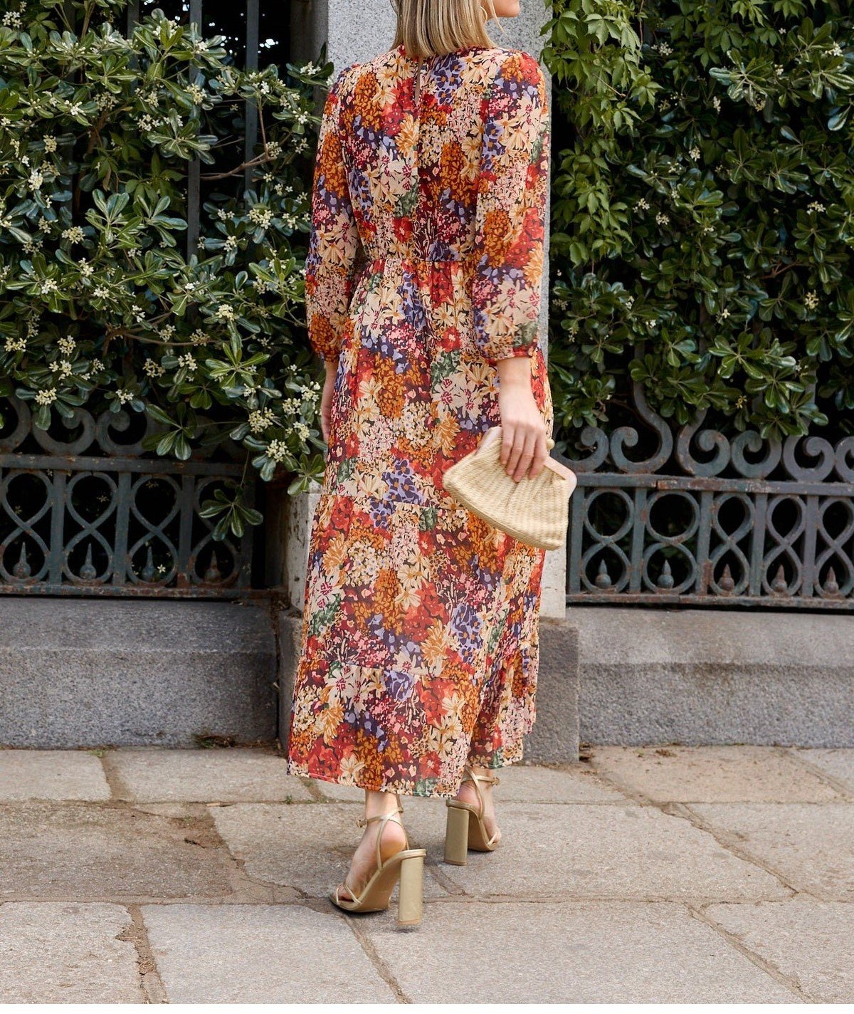 Round Neck Floral Print Dress