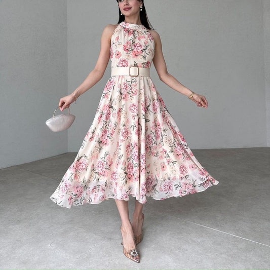 Sexy Sleeveless Floral Maxi Dress