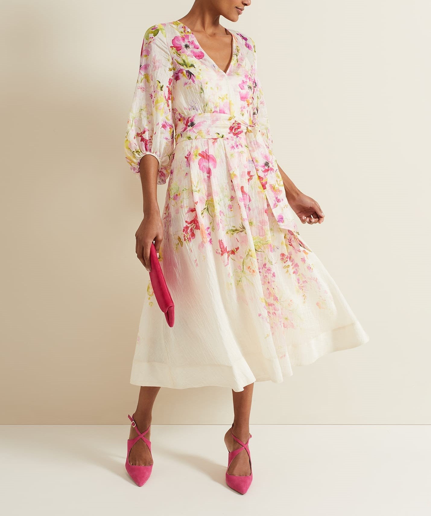 Floral Print Fit And Flare Dress