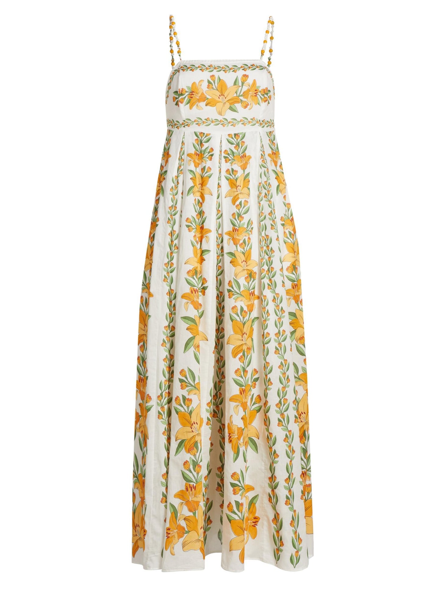 Tropical Lightness Off White Sleeveless Maxi Dress