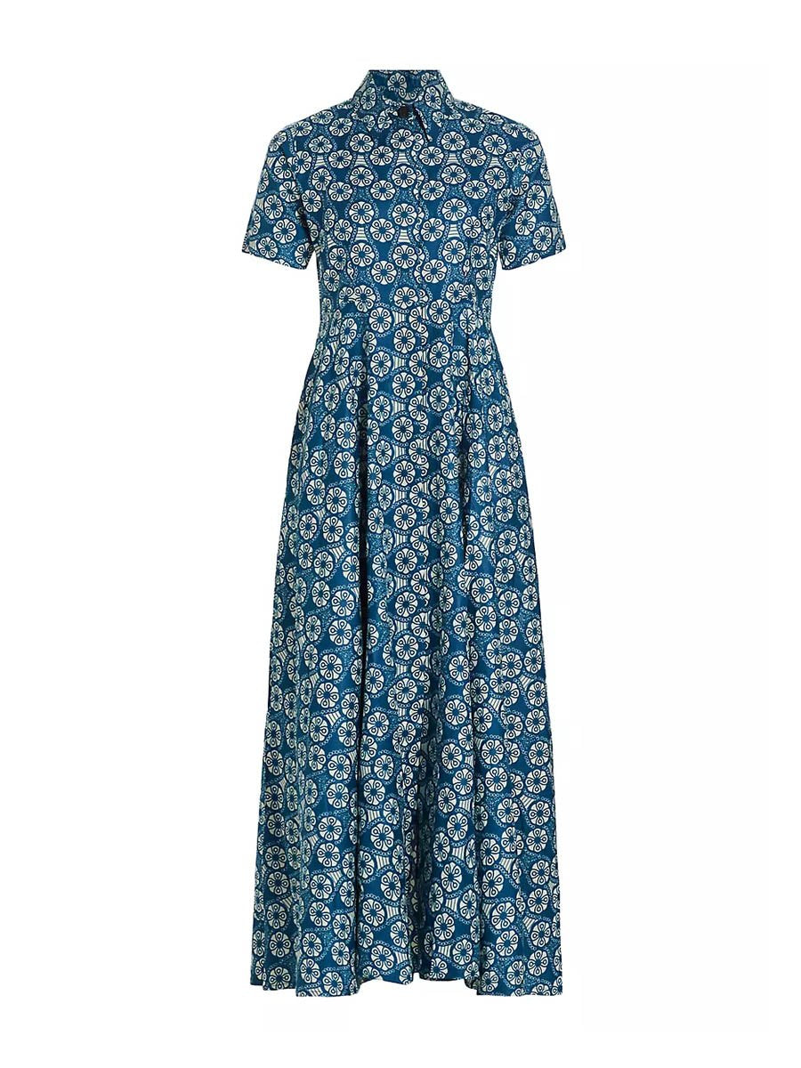 Floral Short Sleeve Maxi Shirtdress