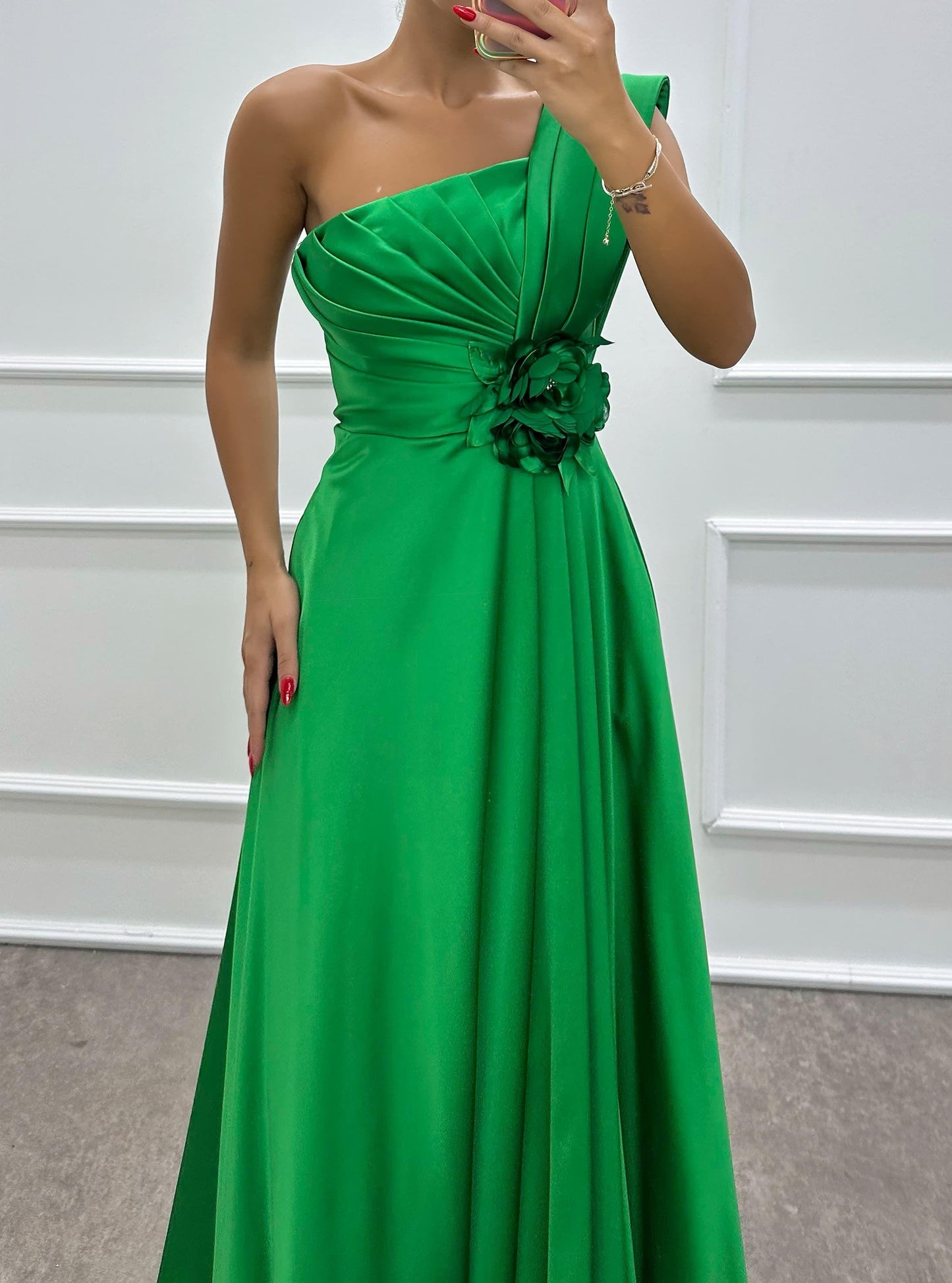 Pleated Strapless Dress