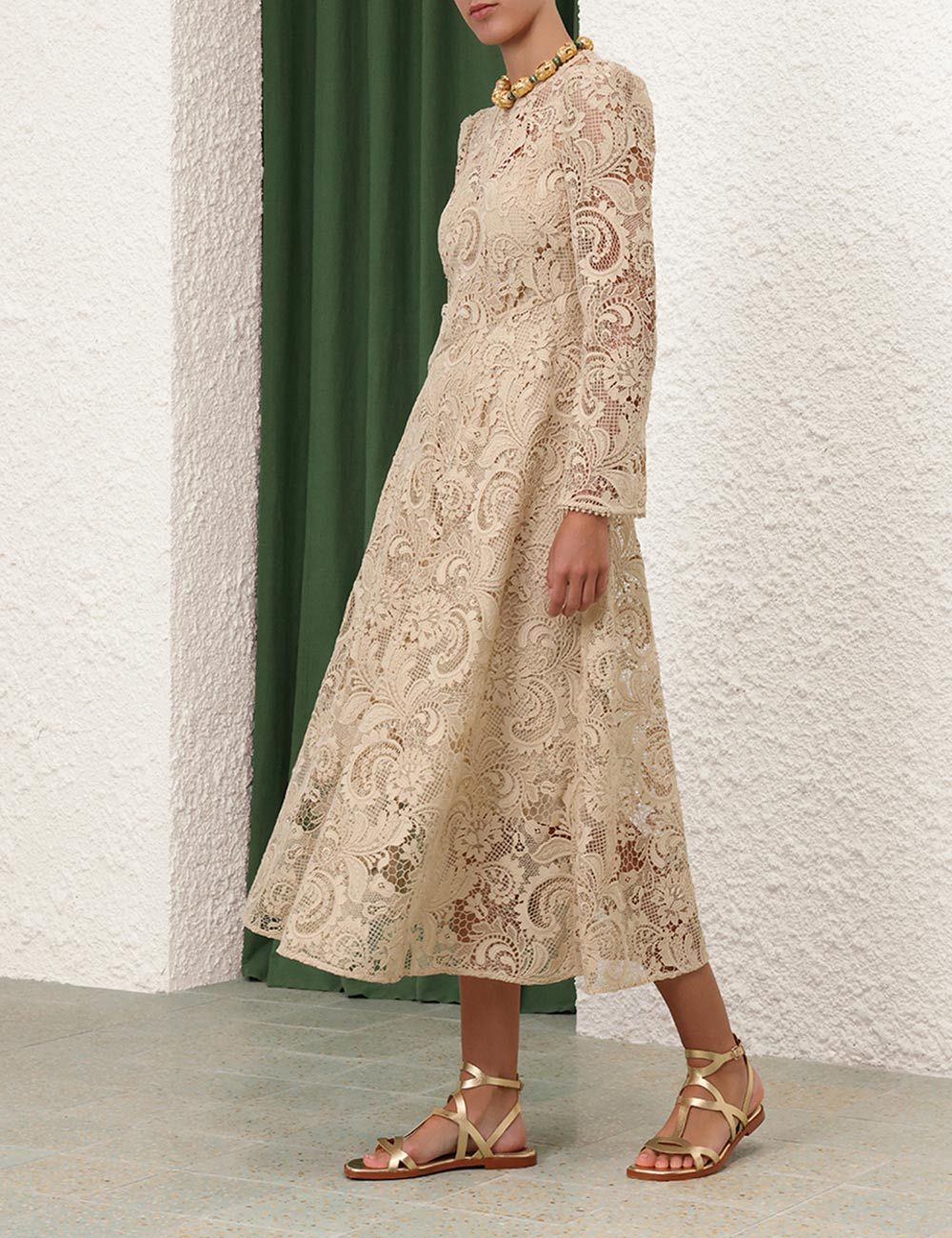 WAVERLY LACE MIDI DRESS