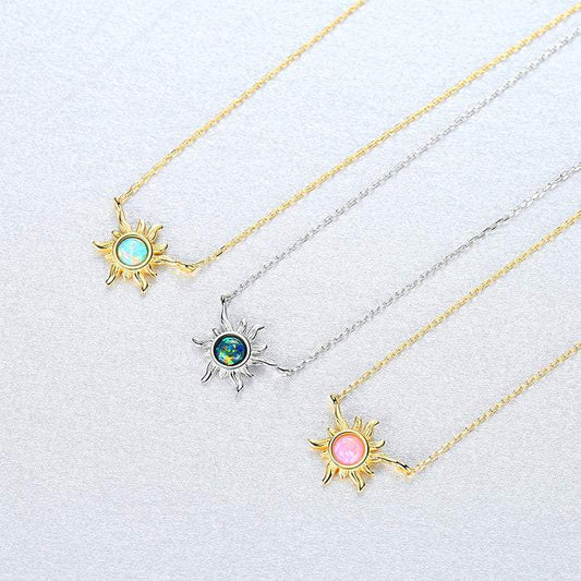 Sun Opal Pendant Necklace