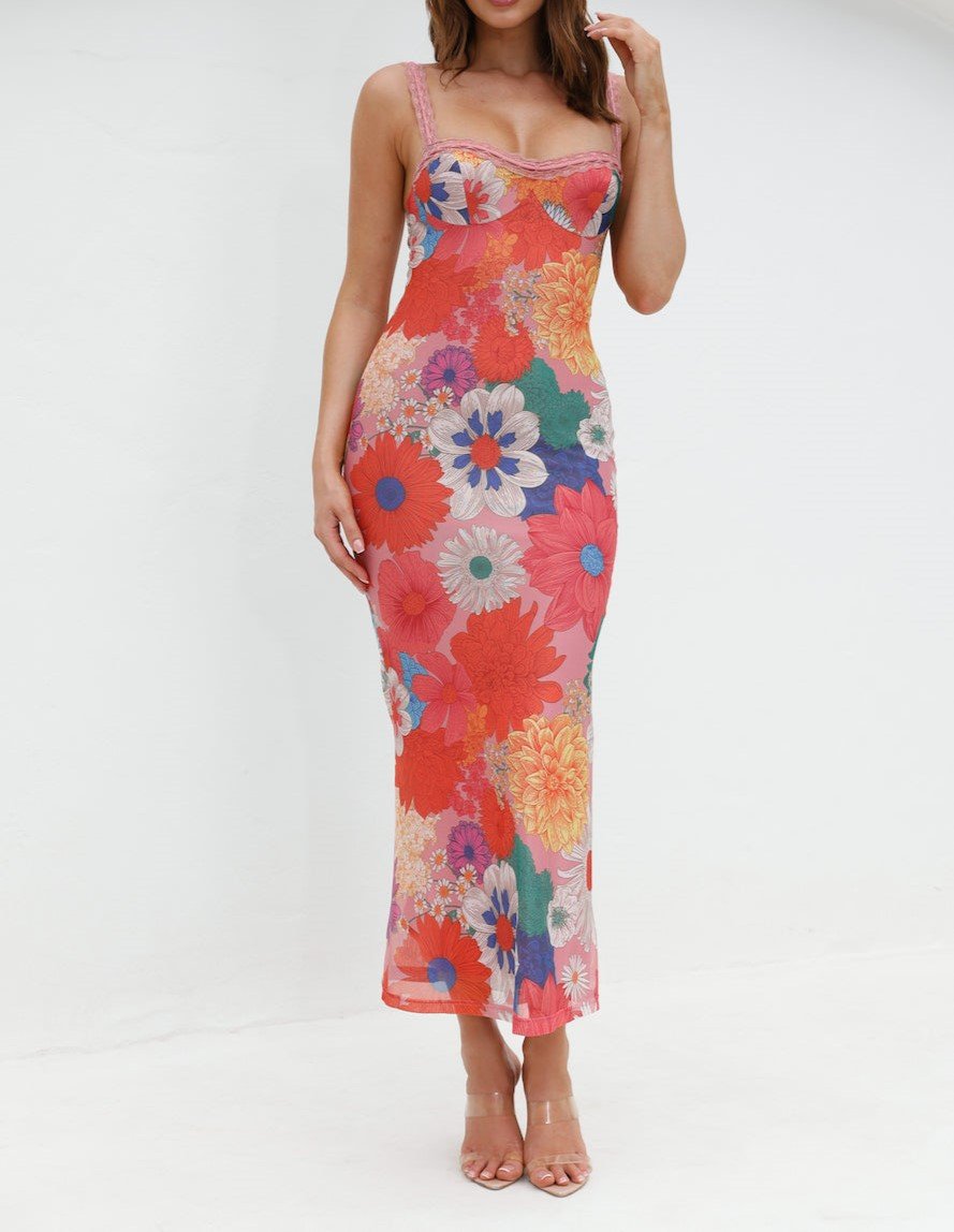 Floral Print Long Dress