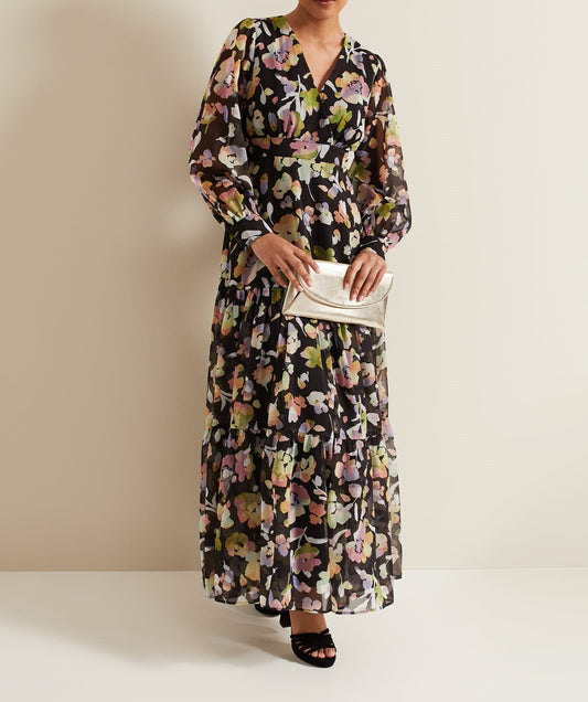 Floral Long Sleeve Maxi Dress