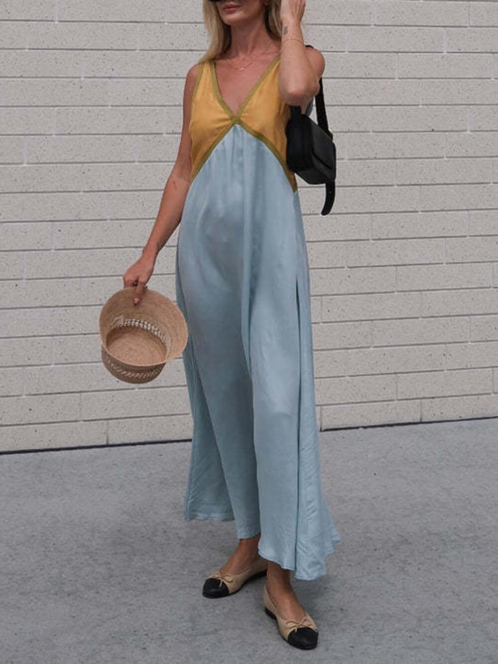 Sleeveless V-Neck Maxi Dress