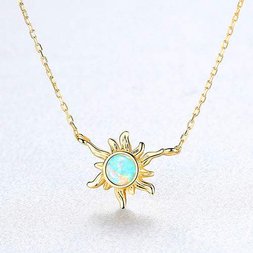 Sun Opal Pendant Necklace