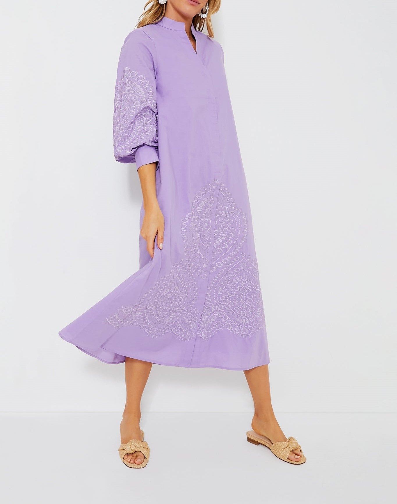 Embroidered Wisteria Caftan