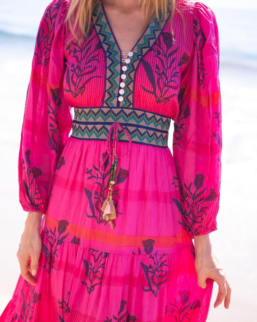 Magenta Clover Maxi Dress