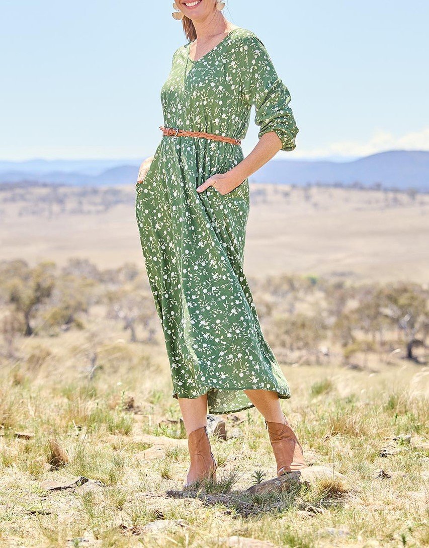 Printed Long Sleeve  Dress