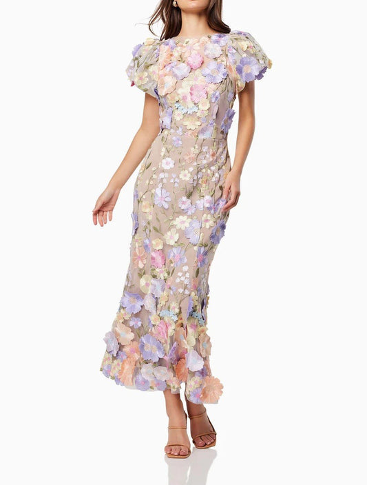 Floral Adorned Elegance Maxi Dress