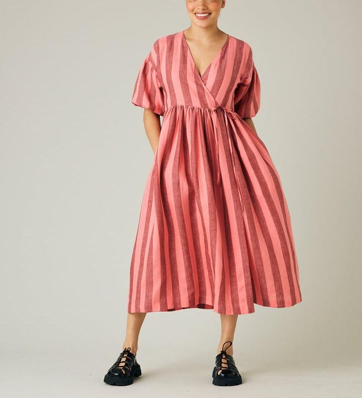 Women's Striped Print Strappy Dress