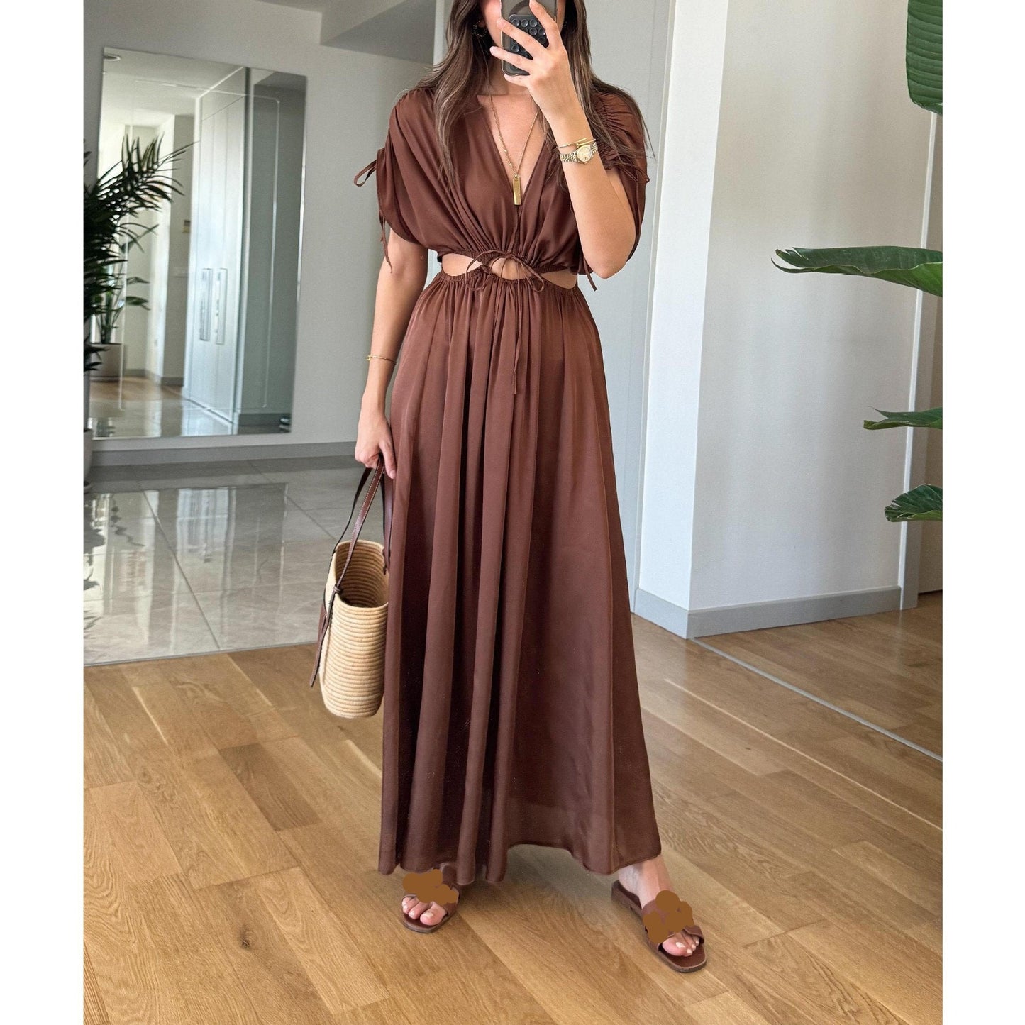 Sexy Deep V Loose Maxi Dress