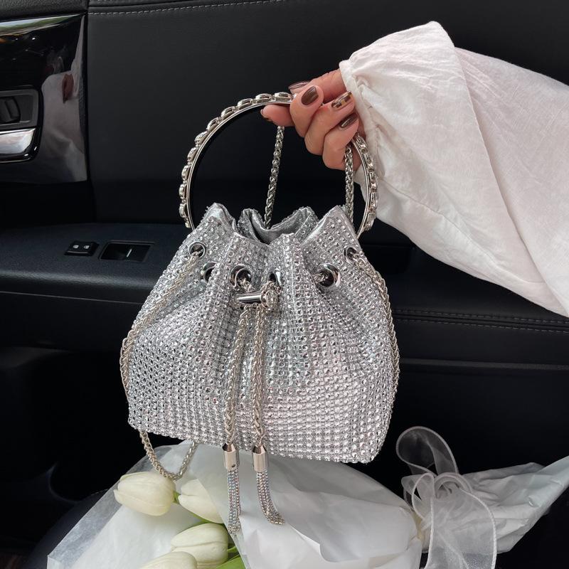 Shiny Bucket Bag With A Slant