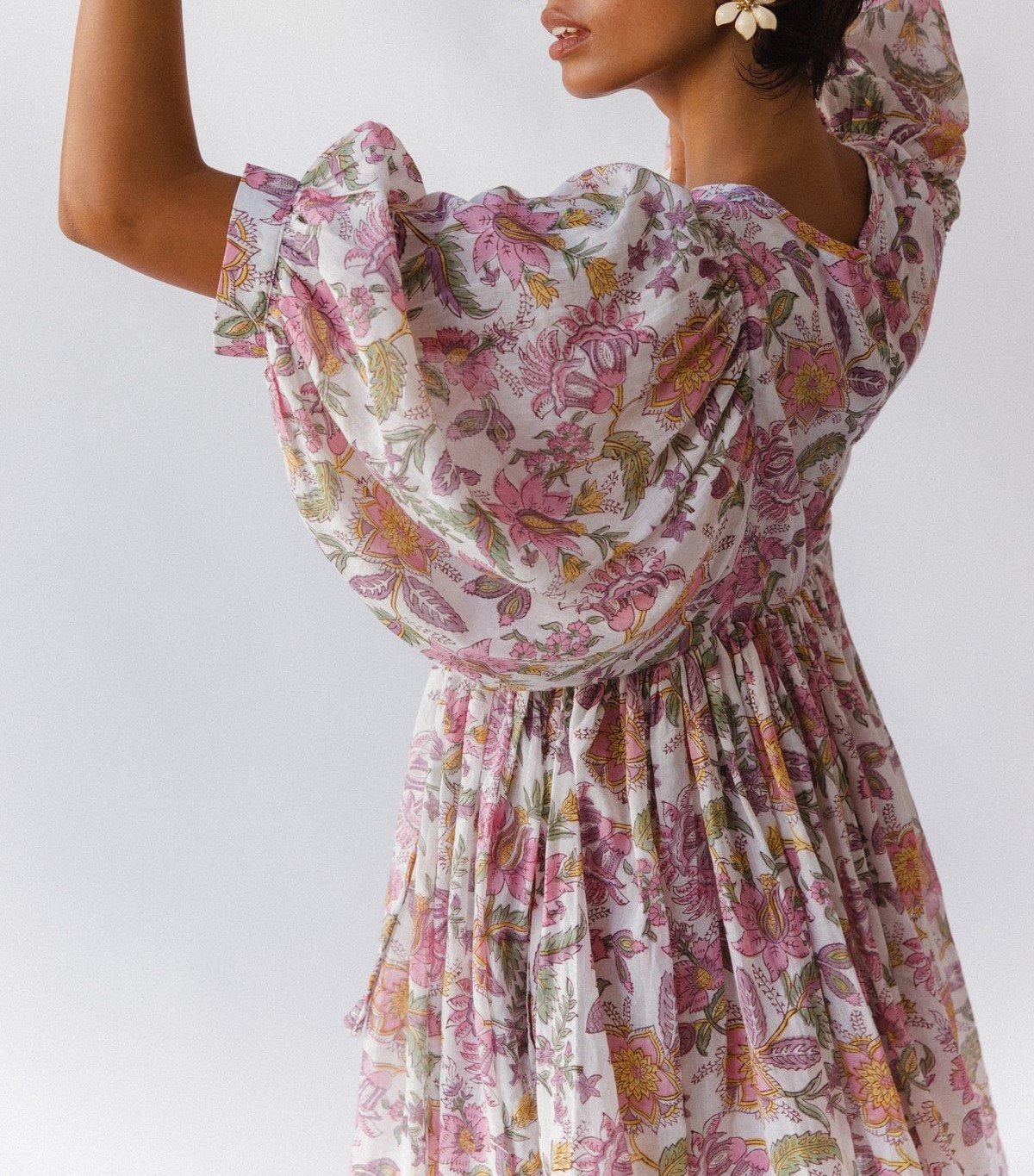 Puff Sleeve Floral Mini Dress