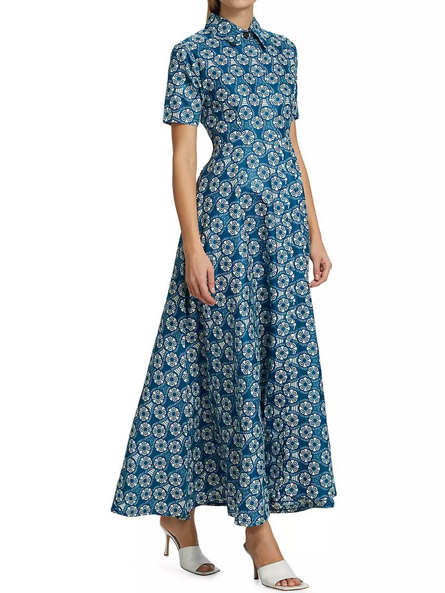 Floral Short Sleeve Maxi Shirtdress