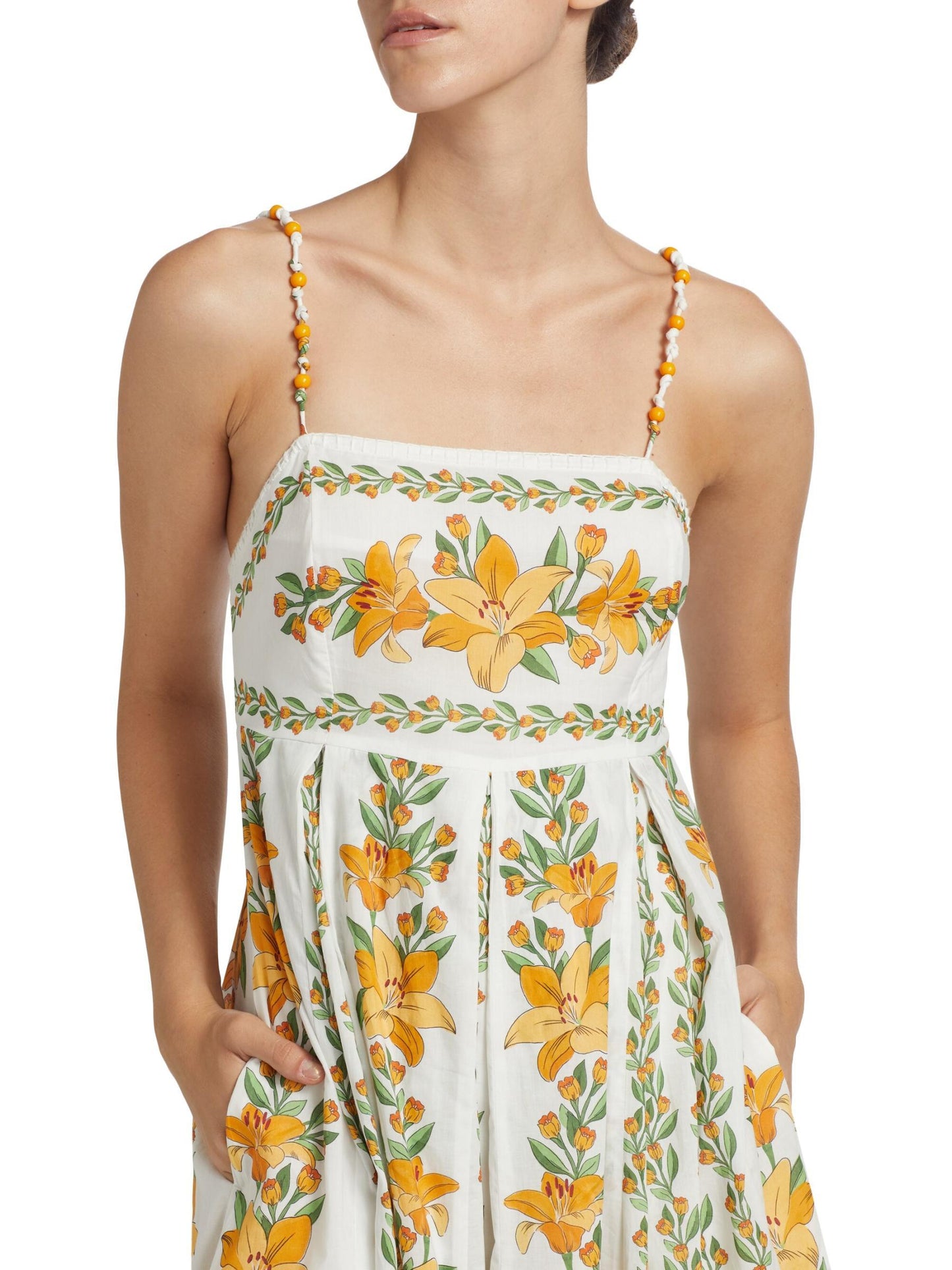 Tropical Lightness Off White Sleeveless Maxi Dress