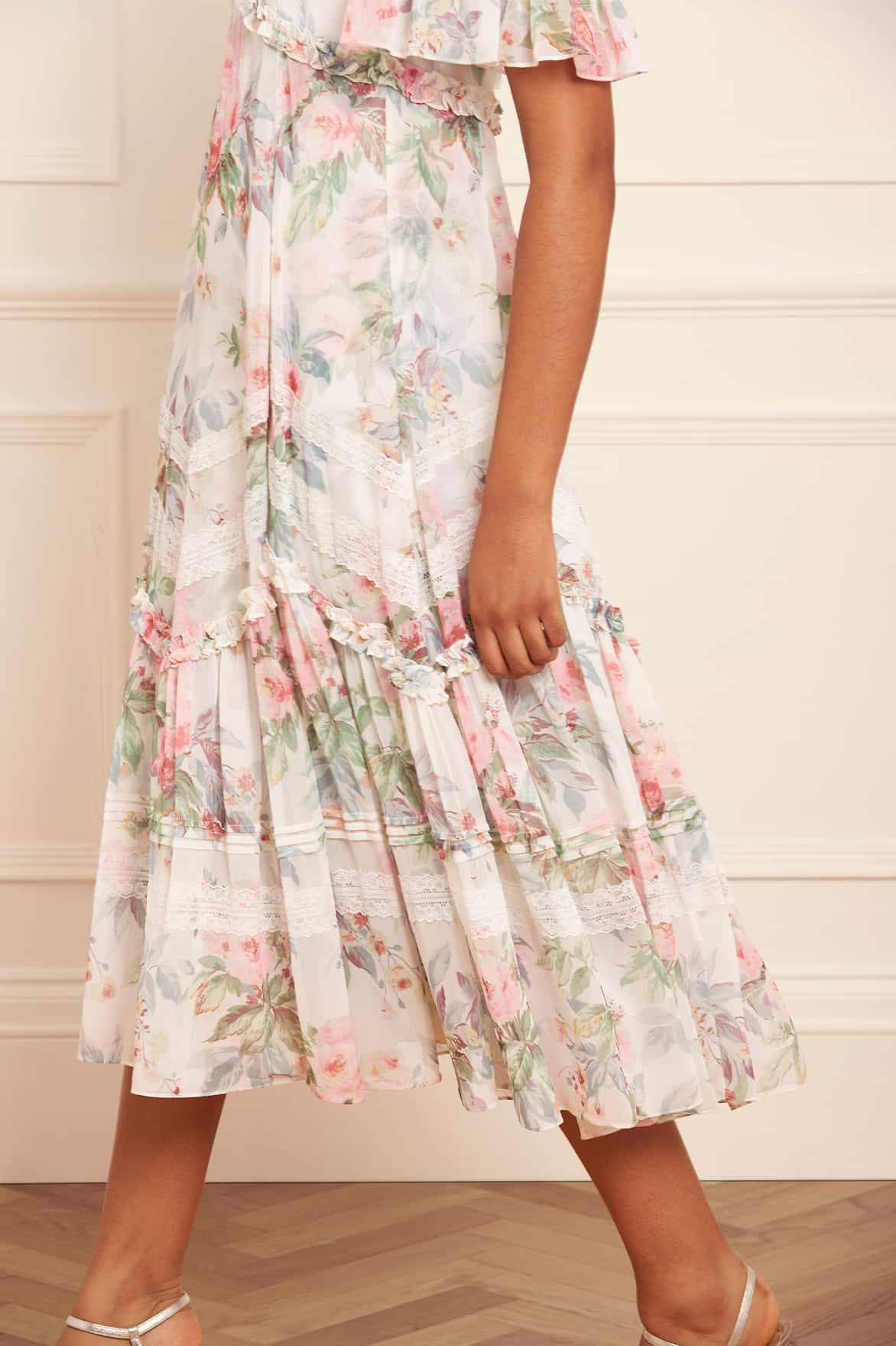 V-neck Chiffon Printed Dress