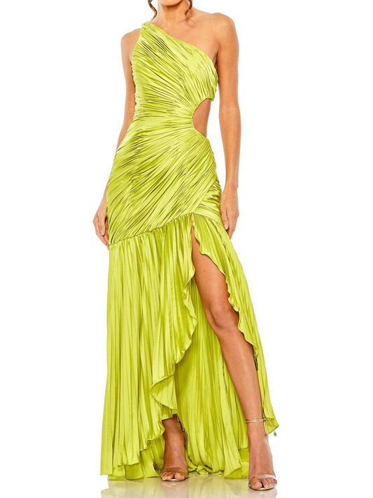 Irregular Hem Cut-out Pleated Party Dress