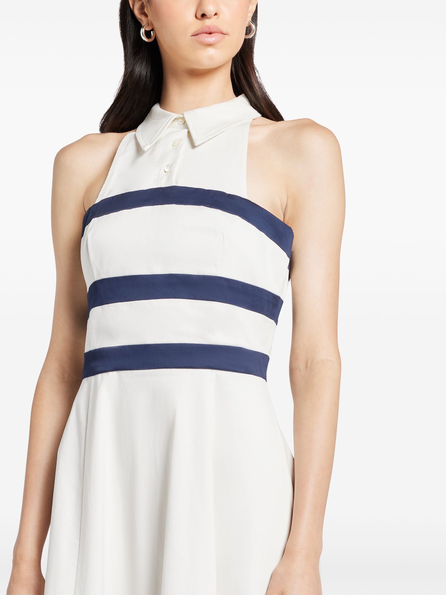 Horizontal Stripe Print Midi Dress