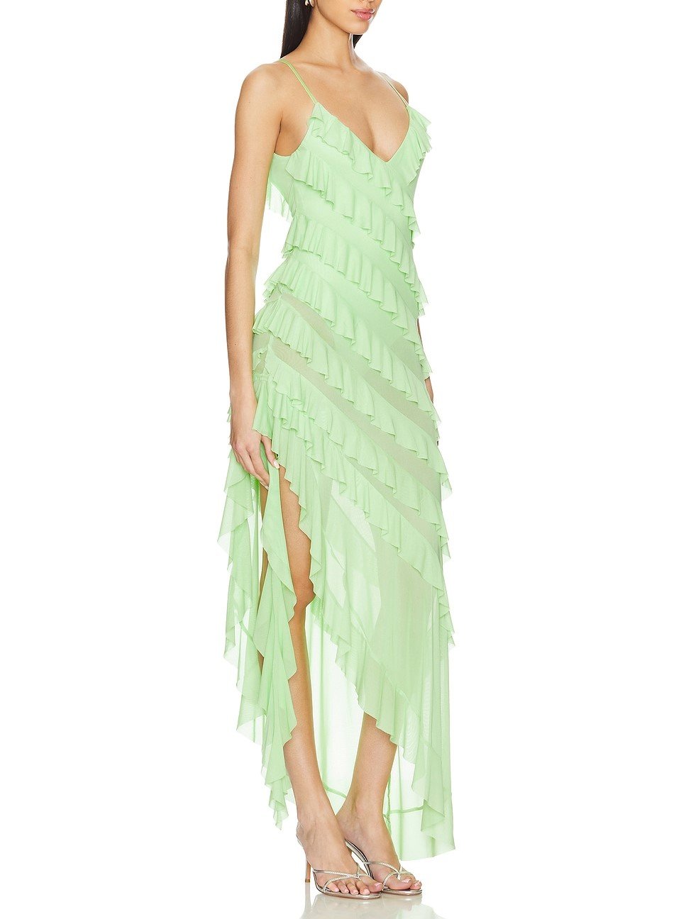 Pretty Lavish Asymmetric Cami Ruffle Midaxi Dress