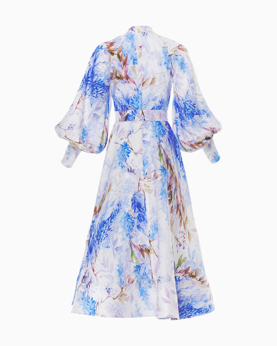 Elegant Blue Floral Maxi Dress