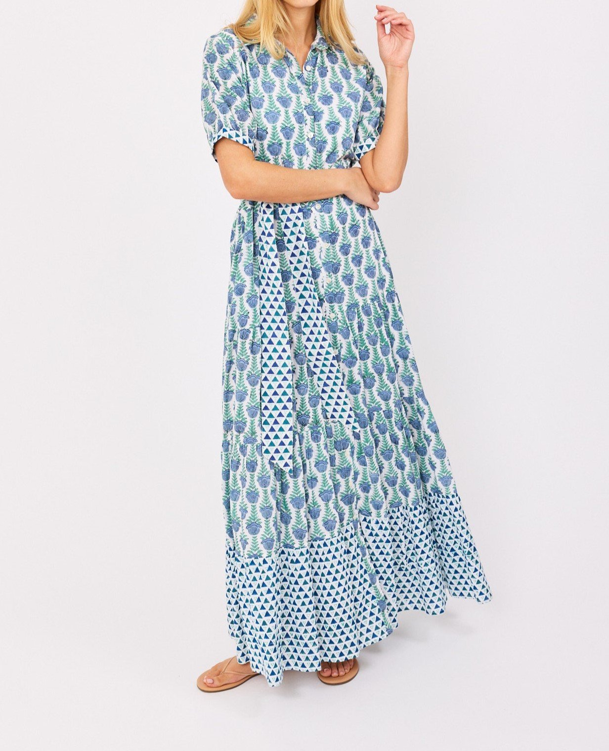 SHORT SLEEVE MAXI - BLUE TULIP