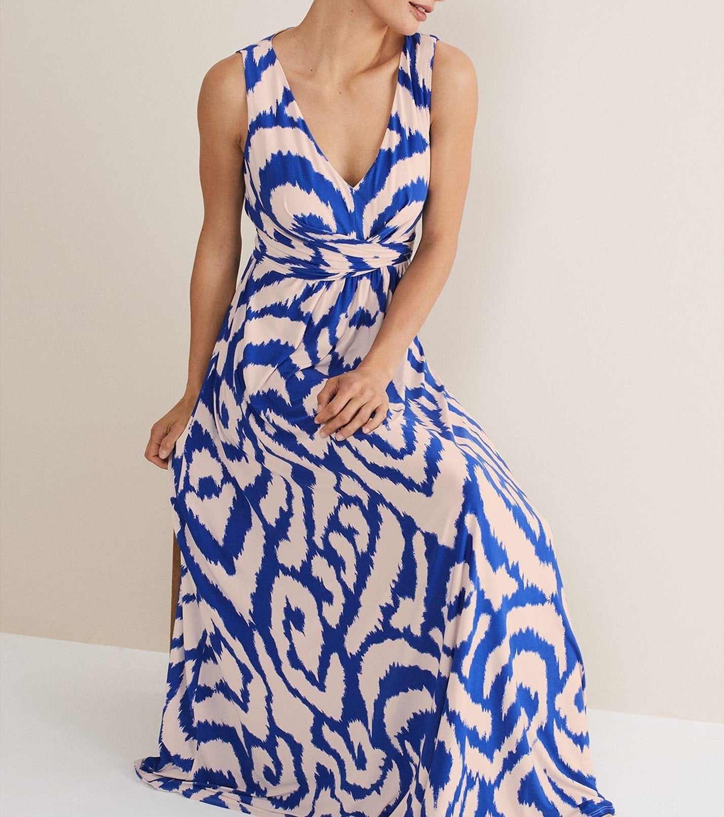 Jersey Print Maxi Dress