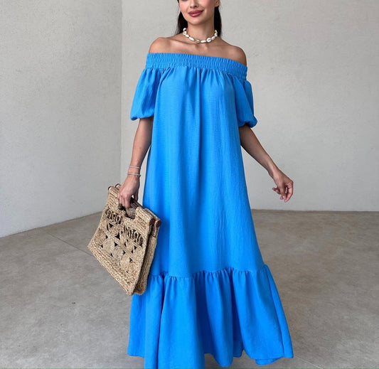 French Square Neck Maxi Dress