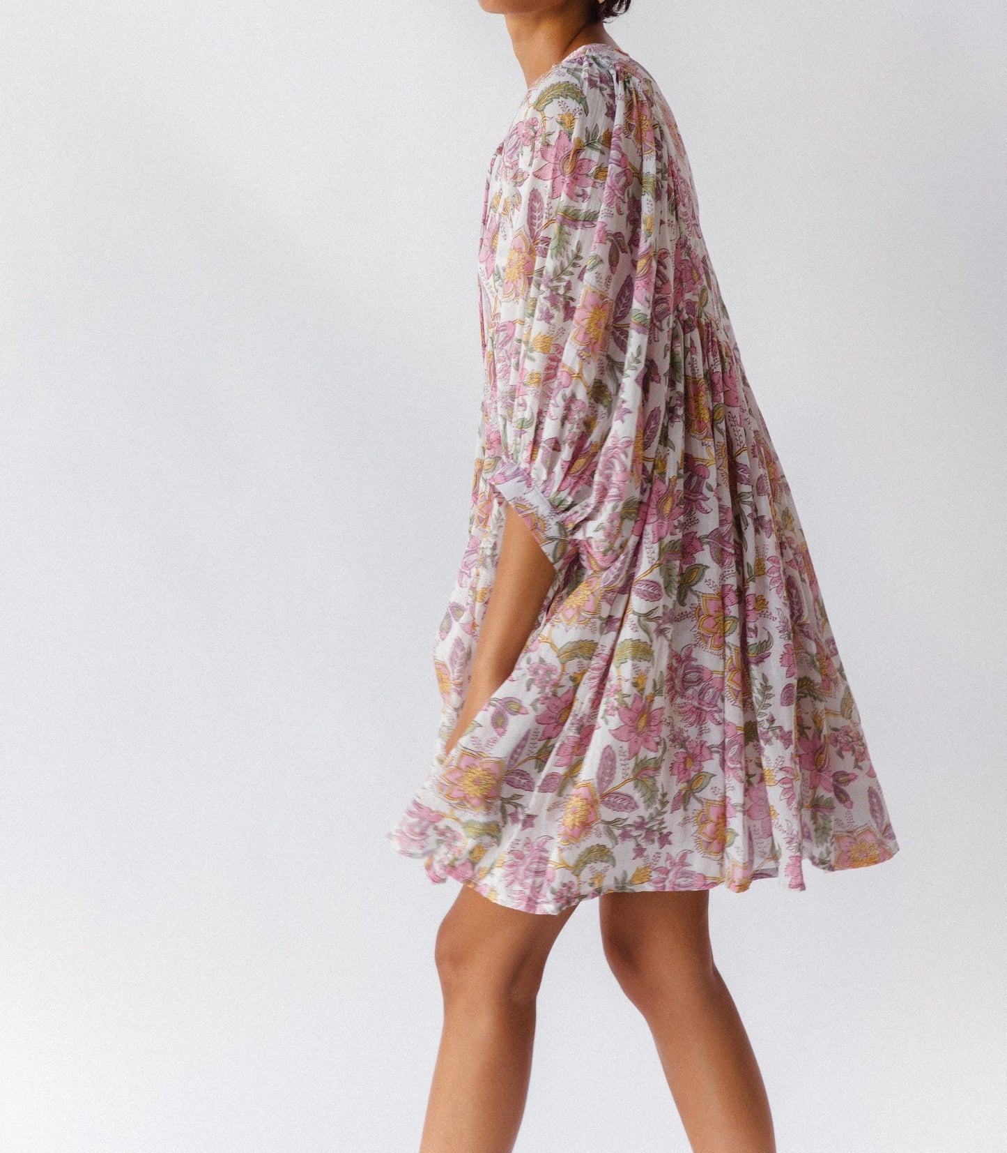 Puff Sleeve Floral Mini Dress