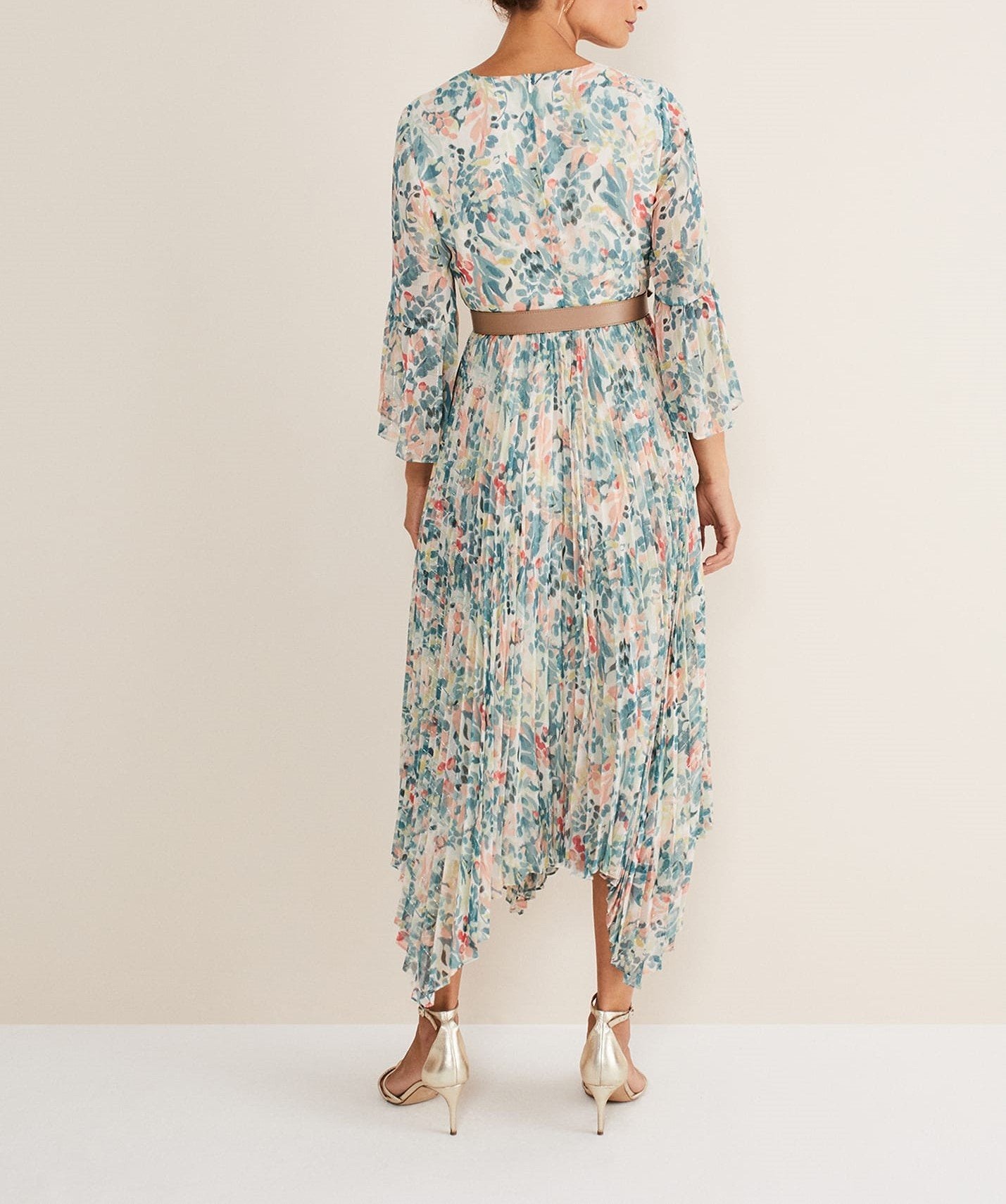 Floral Pleated Midi Dress