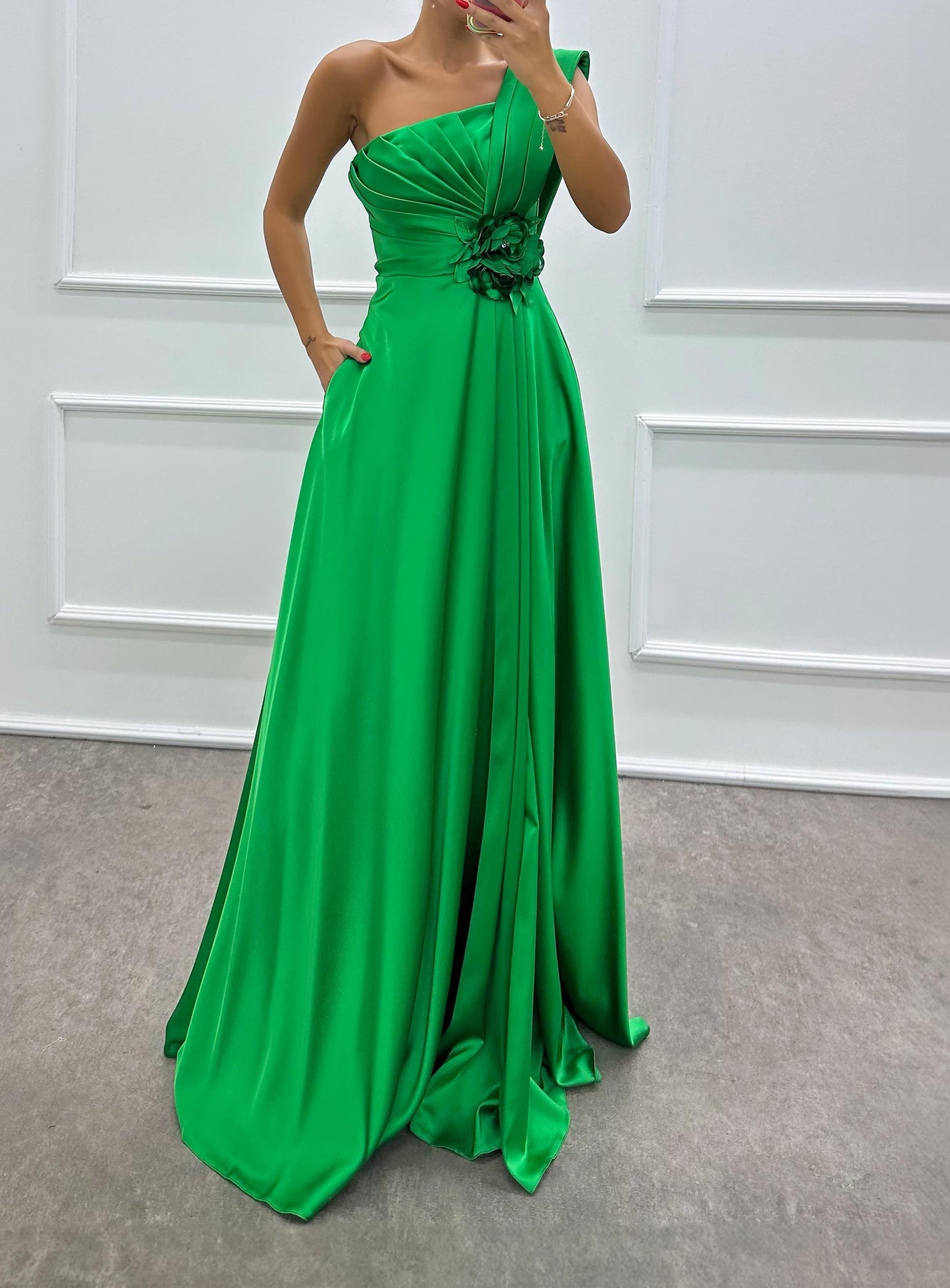 Pleated Strapless Dress