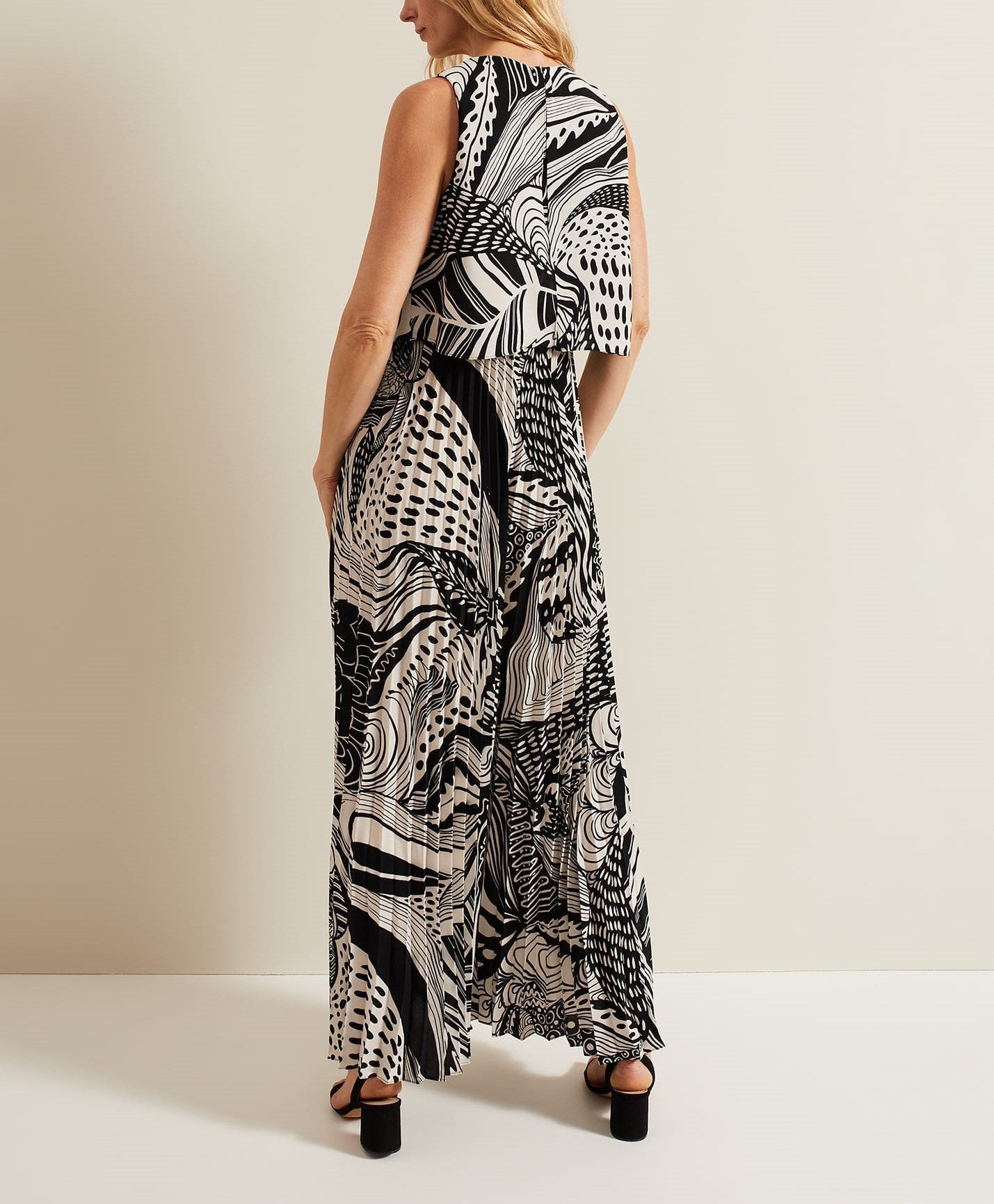 Abstract Pleated Jumpsuit