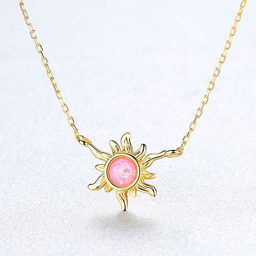 Sun Opal Pendant Necklace