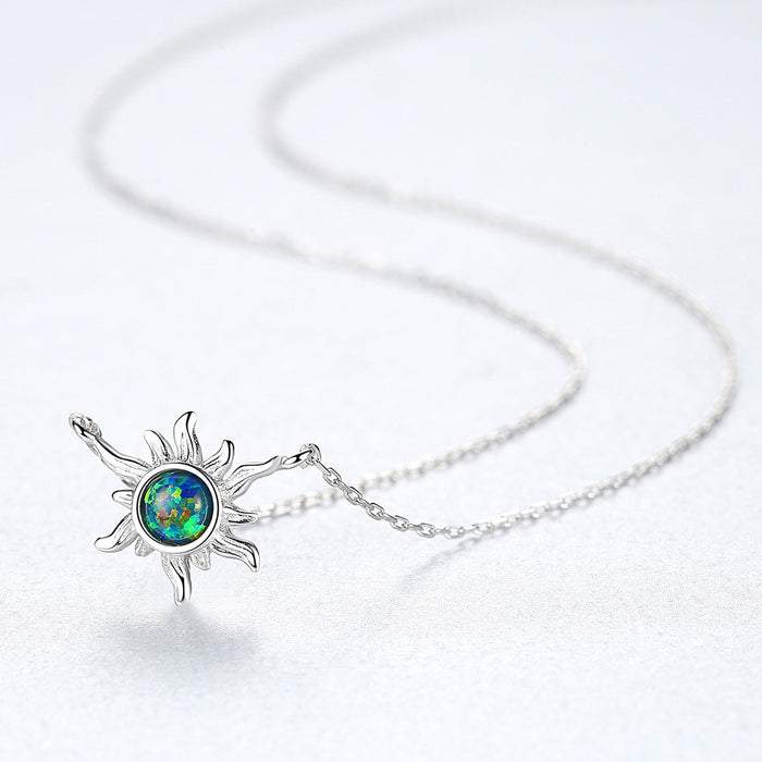 Sun Opal Pendant Necklace