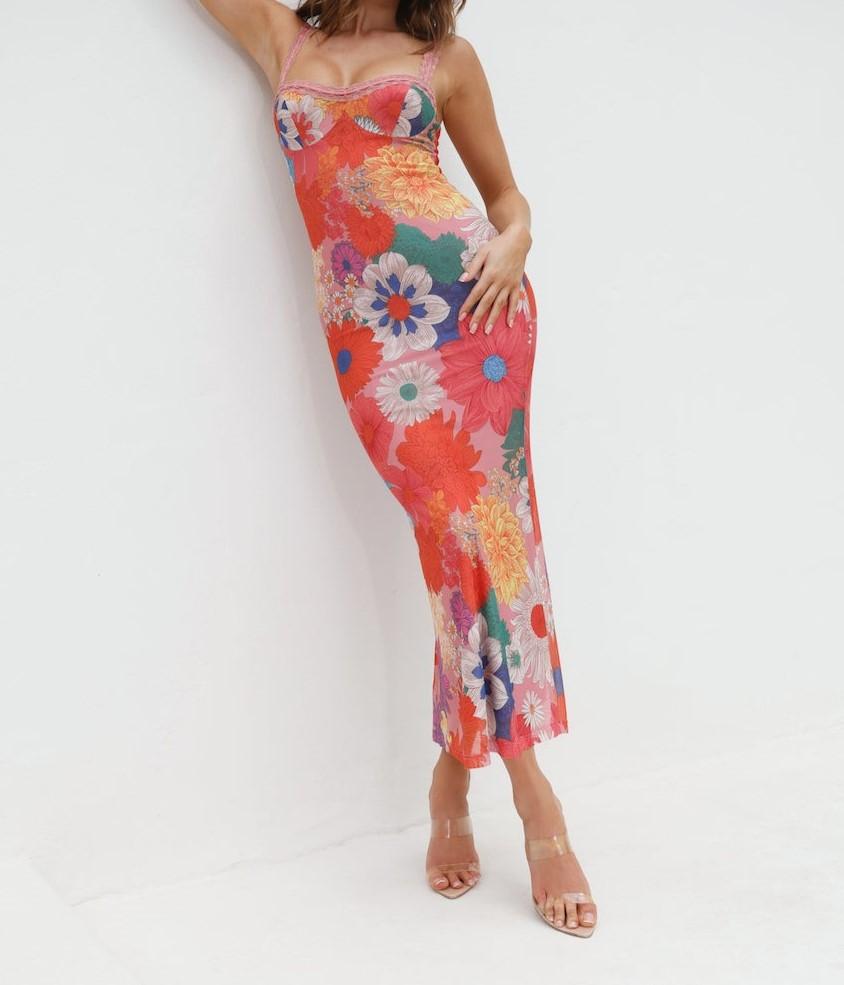 Floral Print Long Dress