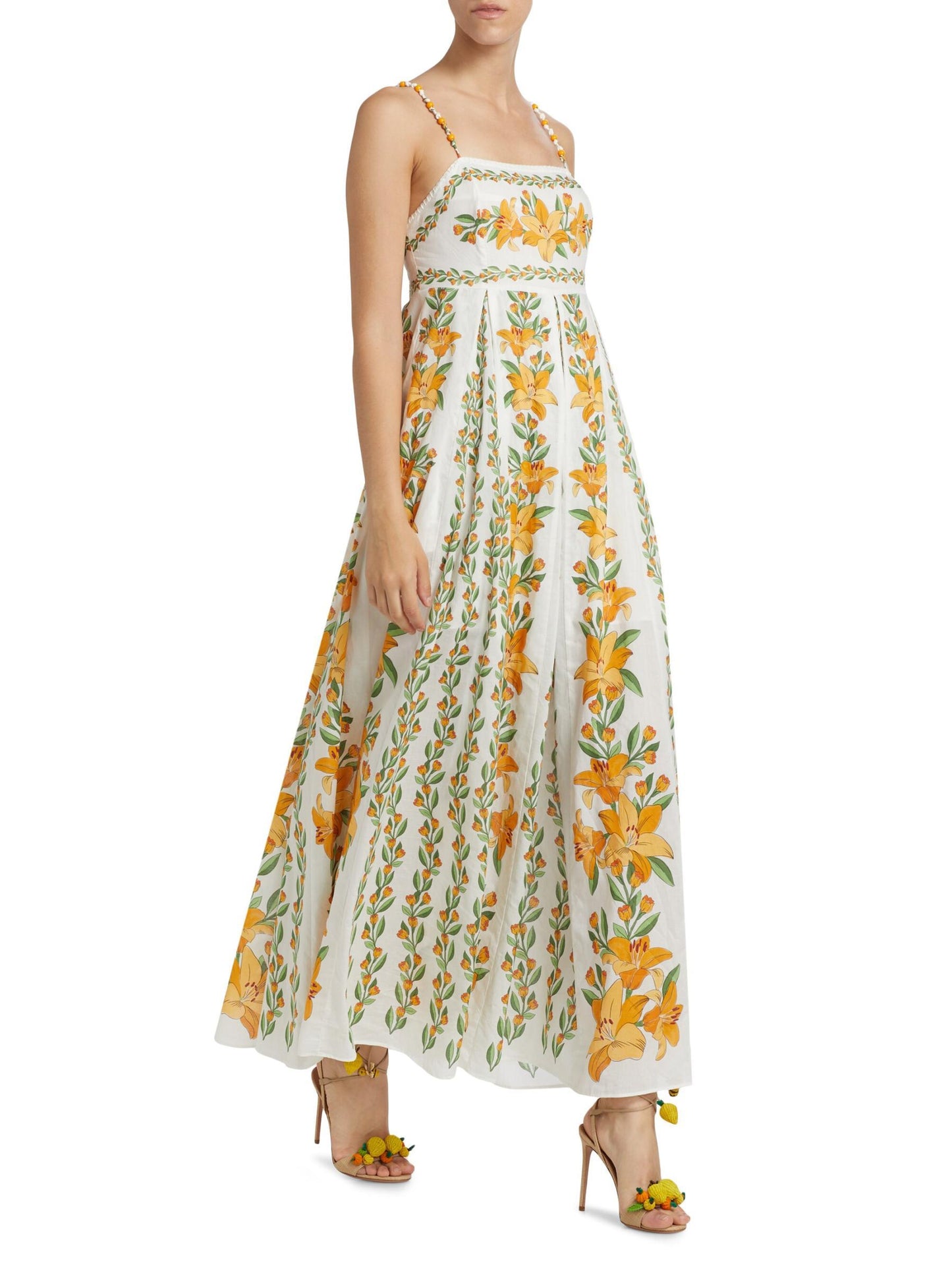 Tropical Lightness Off White Sleeveless Maxi Dress