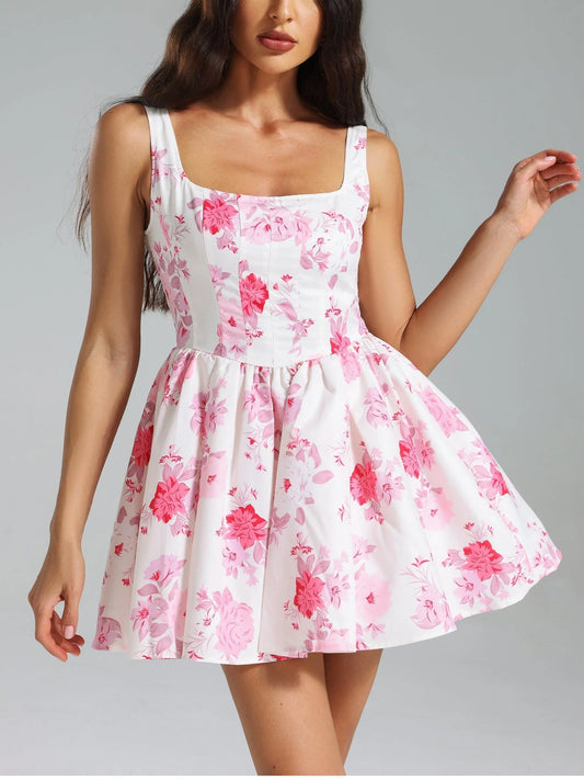 Floral Flared Mini Dress