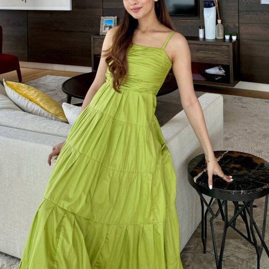 Slime Green Backless Dress