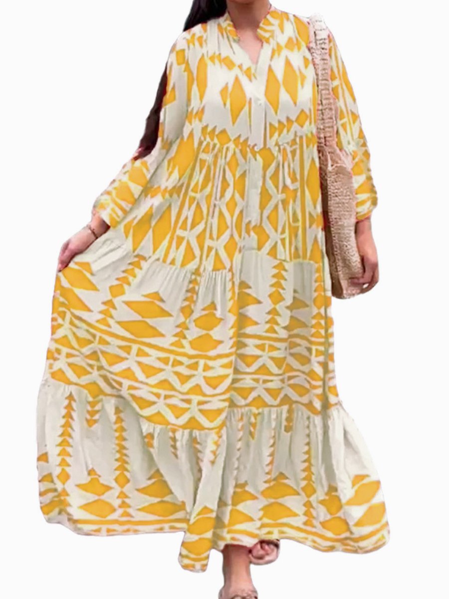 Plus Size Printed Bohemian Dress