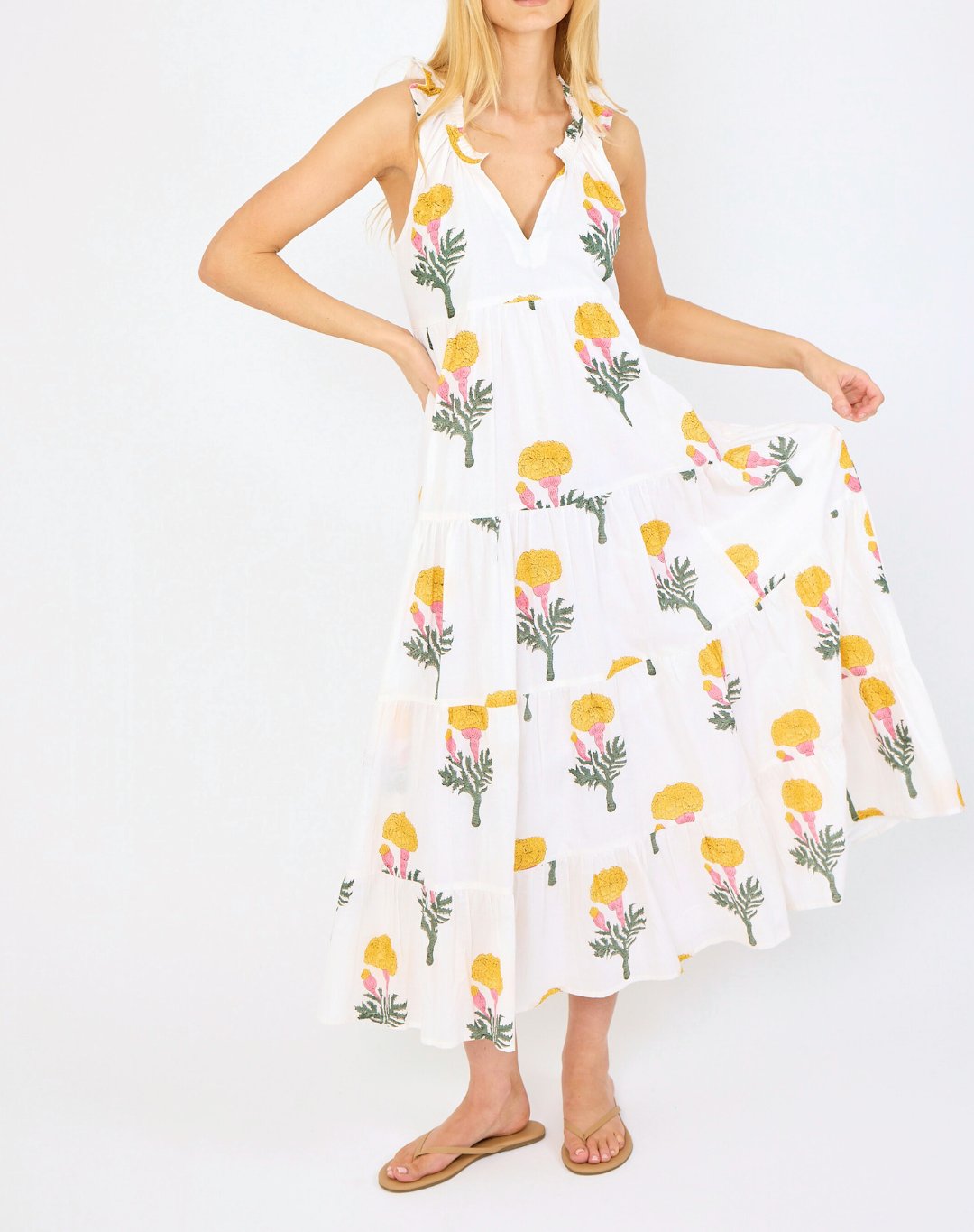 Floral Pleated Maxi Dress