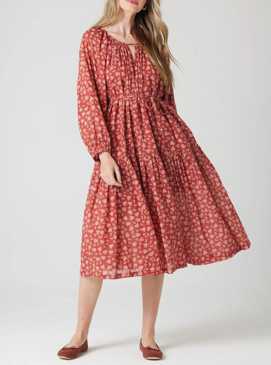 FLORAL PRINT MIDI DRESS