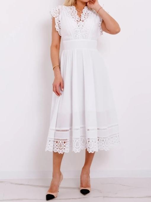 Classic Cotton V-neck Midi Dress