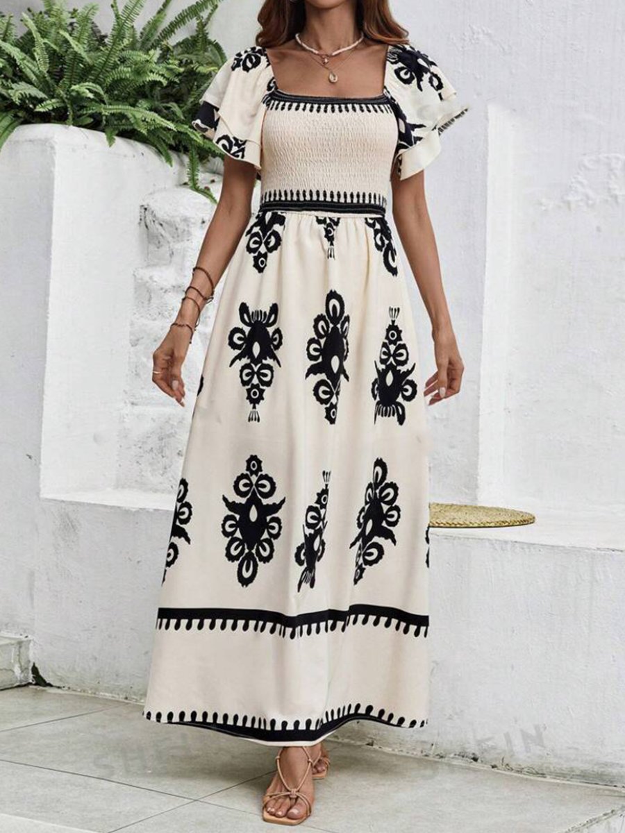 Casual Printed Midi Dress