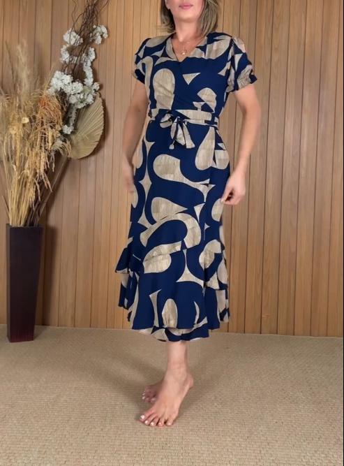 Floral Print Casual Midi Dress